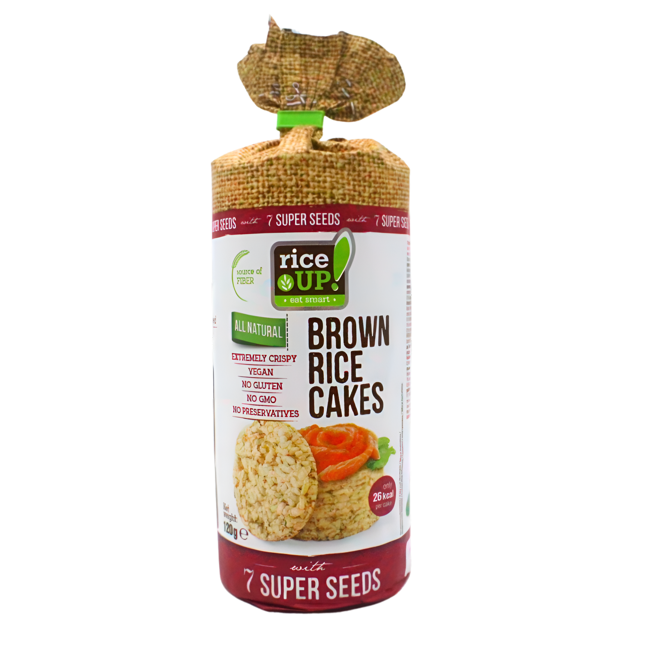 412-1 Kolačići od smeđe riže , RiceUP 7 super sjemenki, 120 g - Image 1